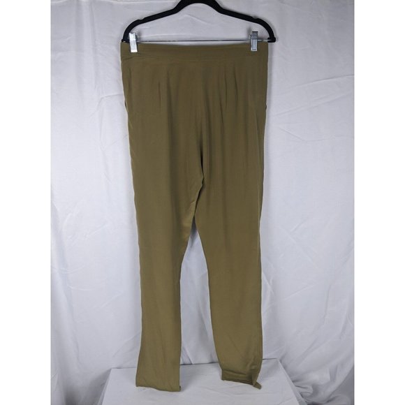 Fendi Silk Skinny Leg Slacks EU 42 US 6 Olive Green Italy - Picture 2 of 9